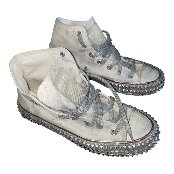 Nan-ku Couture x Free People studded and bejeweled sneakers Size US 8 - Picture 4 of 7